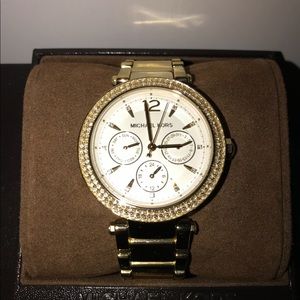 Michael kora gold and white face watch